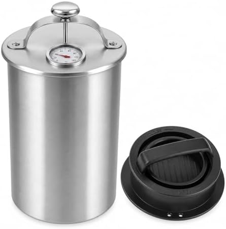 304 Stainless Steel Ham Press Maker with Thermometer Stainless Steel Burger Press-for Homemade Healthy Lunch Meat - Professional Spring-Loaded Meat Cooker Machine for Chicken, Pork, Beef & Seafood by Unknown