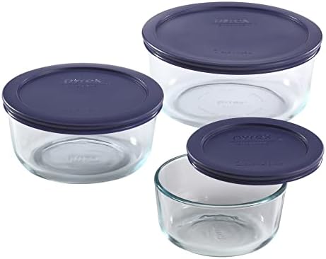Simply Store (3-Pack) Glass Food Storage Containers Set (2, 4, 7 Cup)