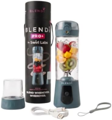 BLENDi Pro+ Portable Blender (New 2025 Model, 17.5oz, Gray) – Upgraded Ice Crushing 120W Motor, USB-C Rechargeable, Cordless Personal Blender for Smoothies & Shakes – BPA-Free,Travel-Friendly by BLENDi