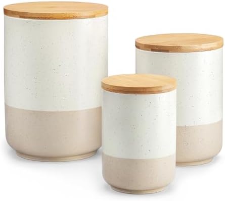 Sabine Kitchen Canister Set of 3, Ceramic Food Storage