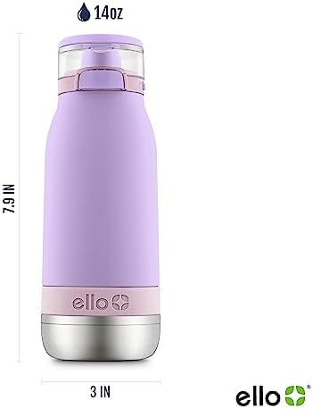 Emma 14oz Insulated Stainless Kids Water Bottle with Straw, Lilac/Cashmere