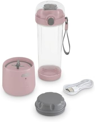 Dash Portable Blender for Smoothies and Protein Shakes – Personal Mini Smoothie Maker, USB-C Rechargeable, BPA Free, Single Serve Travel Blender Cup, Dishwasher Safe Parts, Leak Proof, 12.8 oz, Rose - Image 2