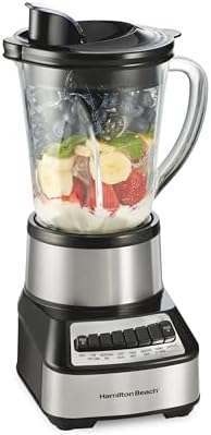 Wave Crusher Blender For Smoothies With 40 Oz Glass Jar and 14 Functions, Ice Sabre Blades & 700 Watts for Consistently Smooth Results, Black + Stainless Steel (54221)