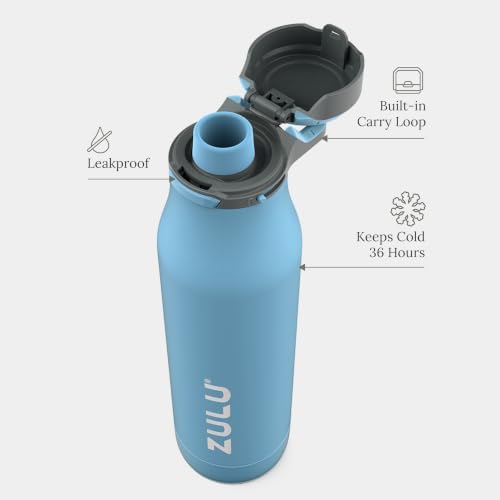 Ace 24oz Insulated Stainless Steel Water Bottle, Chug Spout, Ice Blue