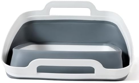 Collapsible Dish Basin with Drain Plug, Foldable Sink, 2.4 Gal (9L)
