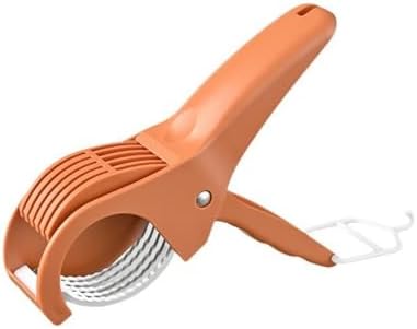 Manual Food Slicer, Stainless Steel Kitchen Cutter Ideal for eggs, strawberries, kiwis, and mushrooms Effortless press-and-slice design Space-saving hanging hook (Red) by Zyntrytong