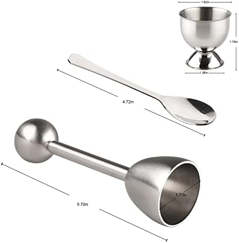 Egg Cracker Topper Set of 13 Egg Cups for Soft Boiled Eggs Tool Set Includes 1 Egg Topper Cracker 6 Egg Cups 6 Spoons (egg cup 13)