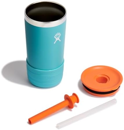 Hydro Flask Kids 12 Oz Tumbler with Lid and Straw for School - Insulated Stainless Steel in Seaspray Blue
