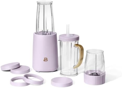 Personal Blender 12-Piece Set, 240W Motor, Emulsifying Stainless Steel Blade System, 16oz Travel Cup with Straw, BPA-Free Dishwasher Safe Jars (Lavender) by Unknown