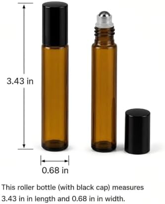 12Pack 10ml Amber Glass Roll On Bottles for Essential Oils&Perfume - Image 2