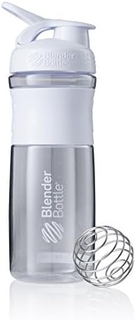 BlenderBottle SportMixer Tritan Grip Shaker Bottle, Clear/White, 28-Ounce by BlenderBottle