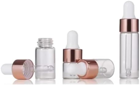 Eye Dropper Bottle Rose for Essential Oils, 4pcs of 1-5ml Glass with Eye Droppers, Leak Proof Travel - Image 4