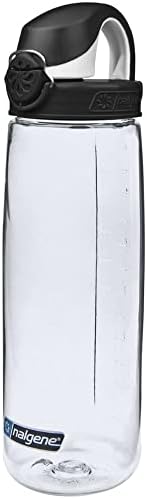 Nalgene 24 oz On The Fly Lock-Top Water Bottle, Clear w/Black by Nalgene