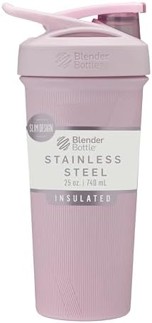 BlenderBottle Sport Sleek Stainless Steel Shaker Bottle 25 oz Stripes by BlenderBottle