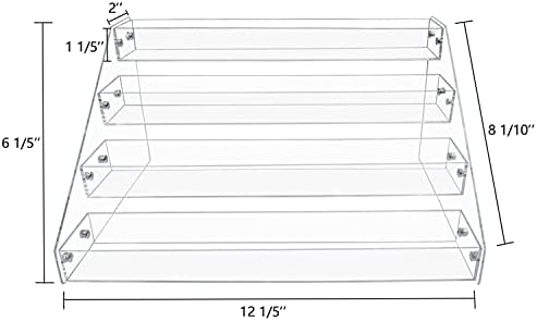 4-Tier Clear Acrylic Spice Rack Organizer for Cabinet Countertop