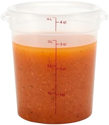 Food Storage Containers with Lids (BPA-Free) - 4 Quart - Food Grade Buckets with Lids (2 Pack) - For Dough Proofing and Brining (Translucent)