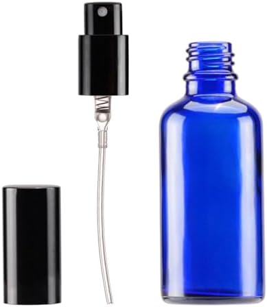YIZHAO Blue Glass Spray Bottles 2oz, with Small Fine Mist Spray, Metal Cap, Refillable for Essential Oil,Travel,Cleaning,Perfume,Aromatherapy,Makeup – 6 Pcs - Image 4