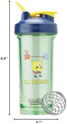 BlenderBottle SpongeBob ProSeries Tritan Shaker Bottle 28 oz Blue - Image 6