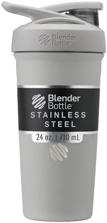 BlenderBottle Sport Flip Stainless Steel Shaker Bottle 24 oz Grey by BlenderBottle