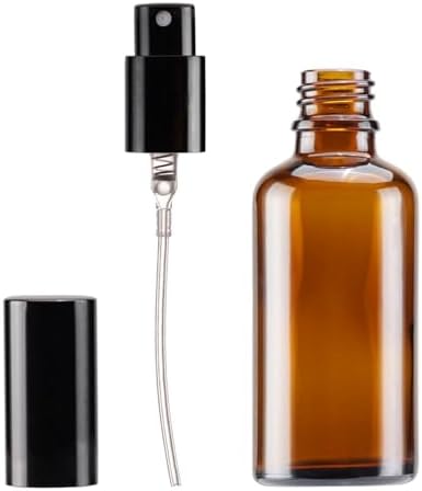 YIZHAO Amber Glass Spray Bottles 2oz, with Small Fine Mist Spray, Metal Cap, Refillable for Essential Oil,Travel,Cleaning,Perfume,Aromatherapy,Makeup – 6 Pcs - Image 4