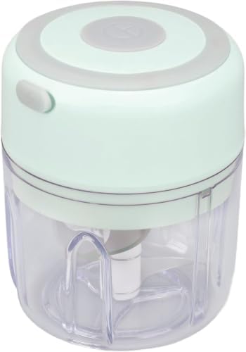 250ml Electric Mini Garlic Chopper, 304 Stainless Steel Food Processor, Powerful Large Capacity Motor For Fast Chopping, Grinding & Pureeing Green - Image 5