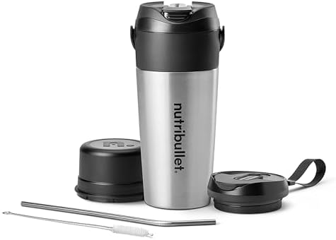 nutribullet Flip Portable Blender with Insulated Cup, Cordless, Brushed Stainless, NBPB50350SS by Unknown