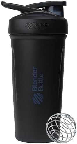 BlenderBottle Sport Flip Stainless Steel Shaker Bottle 24 oz Black by BlenderBottle