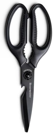 9-Inch Push Button Take-Apart Shears - High-Carbon Stainless Steel & Soft-Grip Handles - Includes Nut Cracker & Bottle Opener