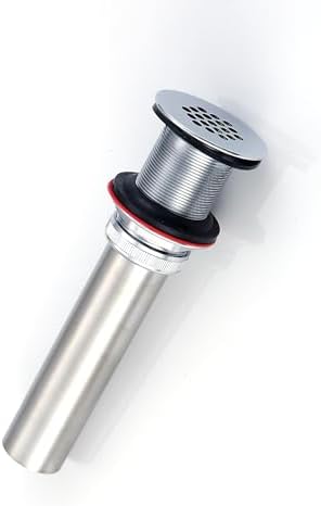Brass Bathroom Sink Grid Drain Strainer for Vessel and Vanity Sinks Without Overflow in Chrome, DS05-TC