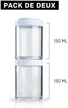 BlenderBottle GoStak Twist n' Lock Storage Jars, 150cc 2-Pak, Red - Image 2