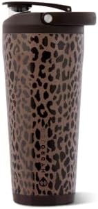 HydroJug Insulated Protein Shaker Bottle 24 oz, Silent Mixing, Brown Leopard - Image 2