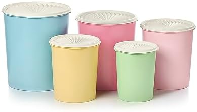 Heritage 10-Piece Pastel Tall Canister Set (5 Containers+5 Lids)