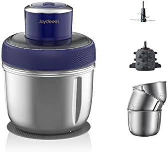 JD-376B Electric Food Processor,Meat Grinder with Garlic Peeler,Vegetable Fruit Chopper with 3 Stainless Steel Bowls,Blue