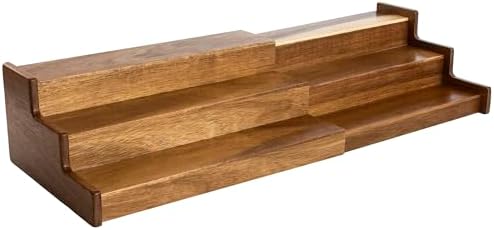 Acacia Wood 3 Tiered Spice Rack, 3 Tier Spice Organizer for Cabinet or Kitchen