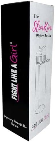 Brave SlimKim 30 oz Motivational Water Bottle with Time Marker & Straw for Breast Cancer Awareness - Reusable Clear Water Bottle for Workout, Gym, Travel - Hot Pink