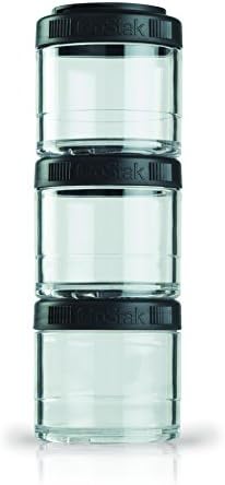 BlenderBottle GoStak Tritan Twist n' Lock Storage Jars 3 Jar Black by BlenderBottle