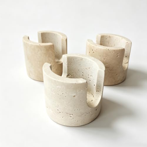 Natural Travertine Sponge Holder w/ 12 Plant-Based Kitchen Sponge Scrubber