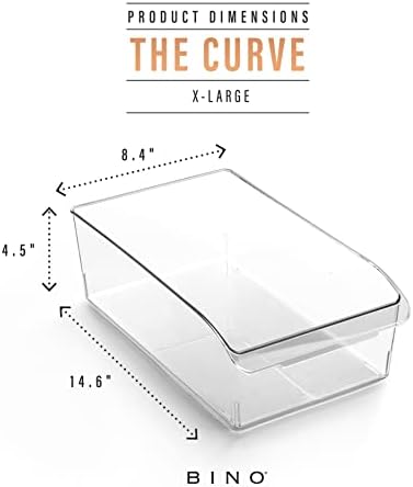 Plastic Storage Bins, X-Large | THE CURVE COLLECTION | Multi-Use Organizer Bins | Built-In Handle | BPA-Free | Pantry Organization | Home Organization | Fridge and Freezer Organizer