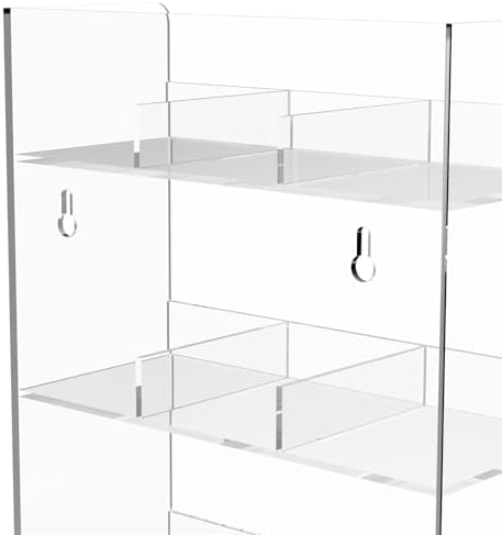 Acrylic Tea Bag Organizer, 3 Layers Tea Bag Holder for Tea Packets, No Assembly Required, Wall Mount Display Tea Caddy for Countertop or Cabinet, 9 Slots, Clear