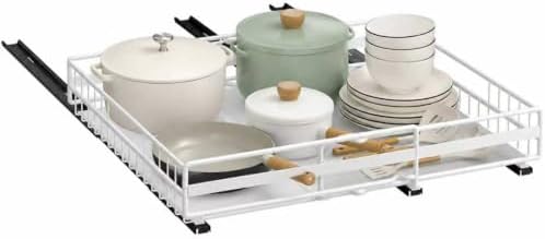 Pull Out Cabinet Organizer 12-20" W x 16" D, No Drill Expandable Heavy Duty