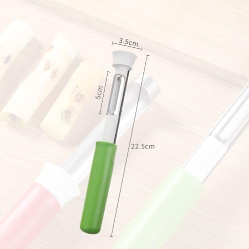 Apple 2-in-1 Stainless Steel Fruit Corer Tool for Vegetables, Tomatoes, Pears (Red, Green)
