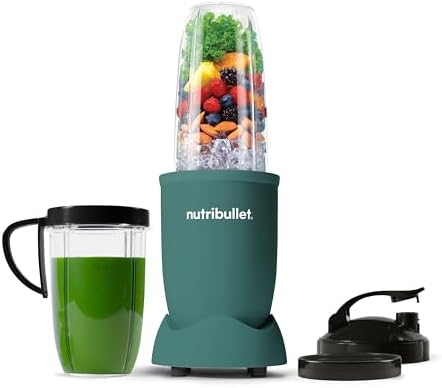 nutribullet Pro Personal Blender, Shakes, Smoothies, Food Prep, and Frozen Blending, 32 Ounce Cup, 24 Ounce Cup, Flip-top Travel Lid, 900 Watt, Matte Eucalyptus, NB9-0901EUC by Unknown