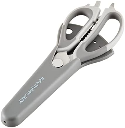 Professional Multi Shear Kitchen Scissors with Herb Stripper and Sheath, 2 Piece, Gray