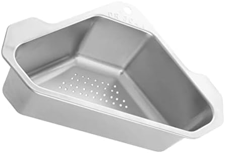 Stainless Steel Sink Basket Triangle Corner Strainer 9.64X6.88X3.14 Inch Hanging Kitchen Sink Draining Basket Food Waste Strainer and Storage Organizer