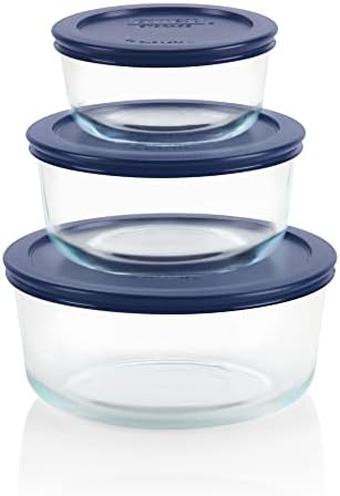 Simply Store (3-Pack) Glass Food Storage Containers Set (2, 4, 7 Cup)