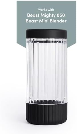 Beast Blending Vessel for Mighty 850 and Beast Mini Blender, Ultra-Thick Tritan Blending Vessel + Storage Lid (785mL, Carbon Black) by Unknown