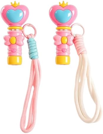 2Pcs 0.17oz Princess Travel Atomizer Bottles, Heart Bow Mini Spray Vessels with Keychain & Strap, Compact Portable Vials for Daily Outdoor Transit by Unknown