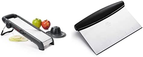 OXO Good Grips Chef's Mandoline Slicer 2.0, Black & Steel and OXO Good Grips Stainless Steel Scraper & Chopper,Silver/Black by Unknown