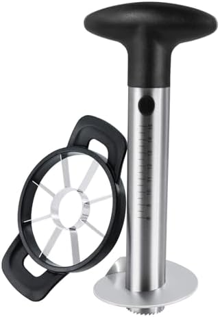 Newness Pineapple Corer and Slicer Tool, Robust Pineapple Core Remover with Upgraded Cutter & Reinforced Thicker Blade, Stainless Steel Kitchen Fruit Gadget for Diced Pineapple Rings (Black)