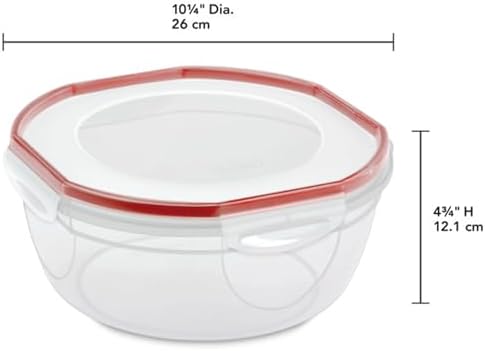 Ultra-Seal Bowl, Large Airtight Food Storage, 4.7 Qt, 4-Pack